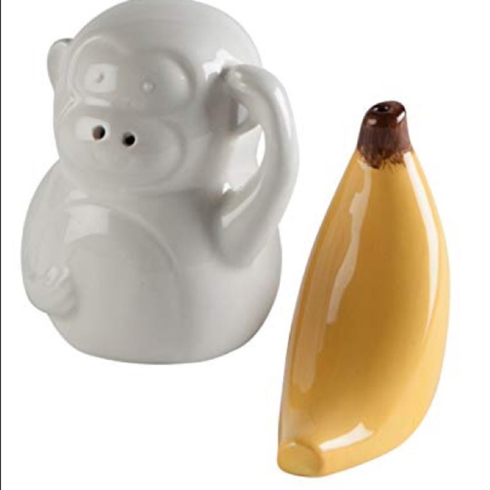 Tar Monkey and Banana Salt and Pepper Shakers NEW